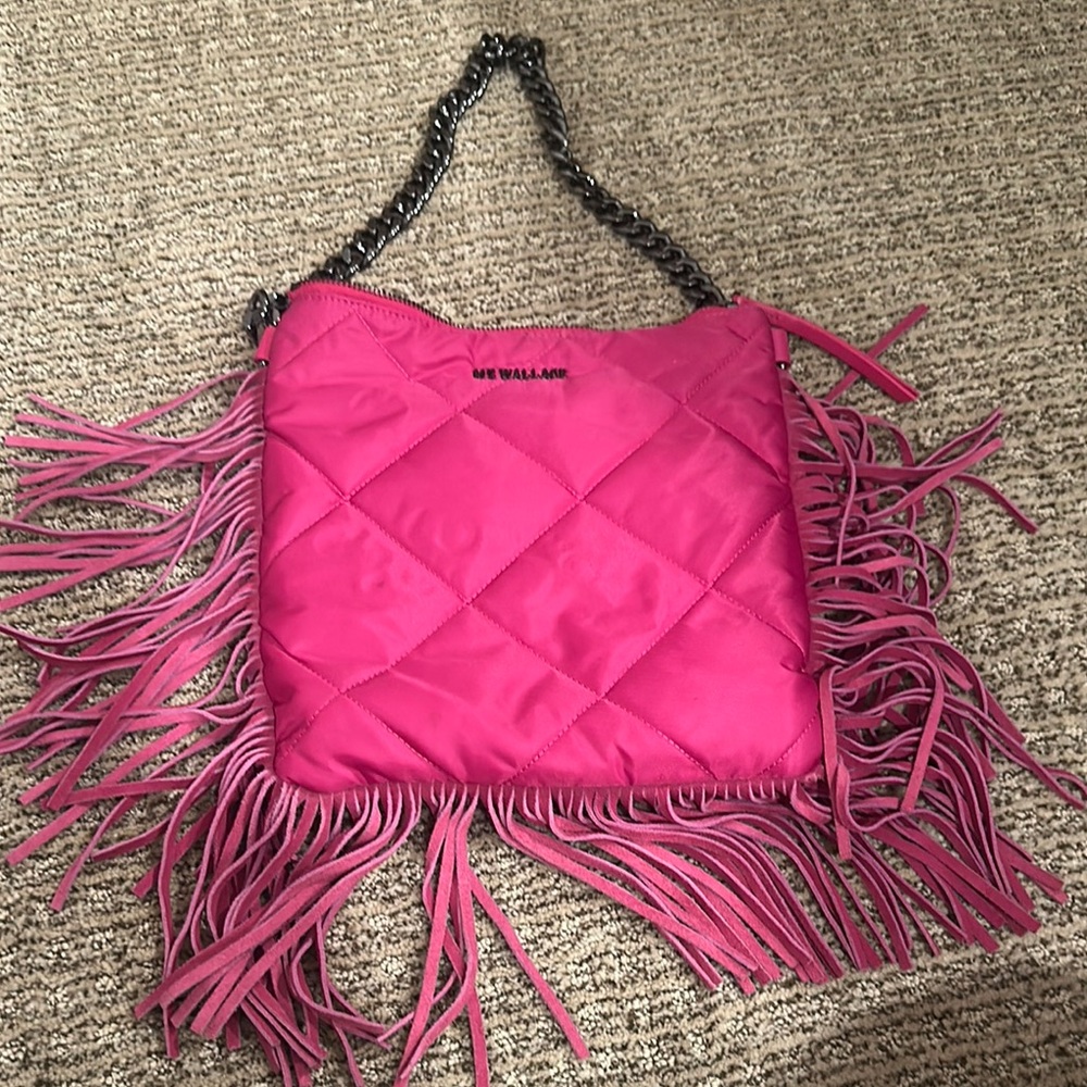MZ Wallace Pink fringe bag with crossbody strap